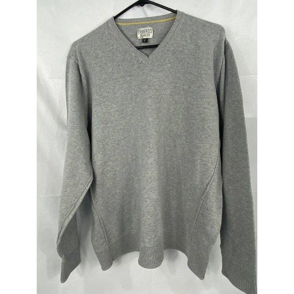 Threads & Heirs V-neck Sweater size XL extra large - Gray - Picture 1 of 4